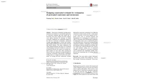 Designing constructed wetlands for reclamation of pretreated wastewater and stormwater